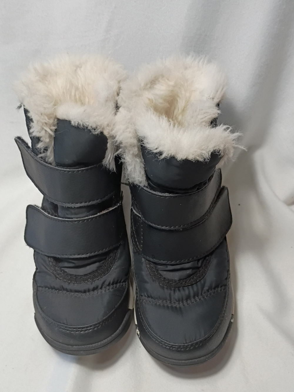 EUC Sorel Girls Whitney II Strap Snowboots Black And White Size 10 Waterproof - Picture 9 of 11